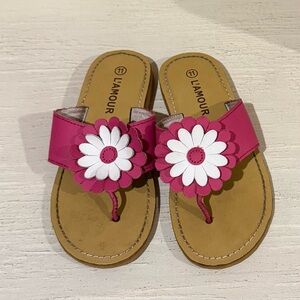 L'Amour Pink and White Kids Sandals